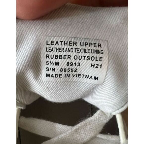 Tory Burch Leigh Green Blue T Logo Women Sneakers Size 5.5M White Leather Upper - Picture 8 of 11